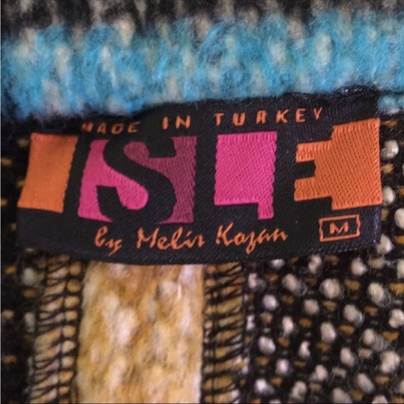 ISLE Melis Kozan designer sweater jacket in excellent condition gold, teal, bla… - Picture 2 of 13